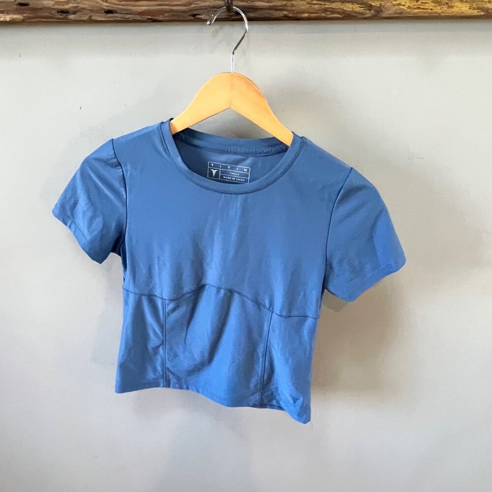 Titin Womens Blue Short Sleeve Athletic Top‎ Size S